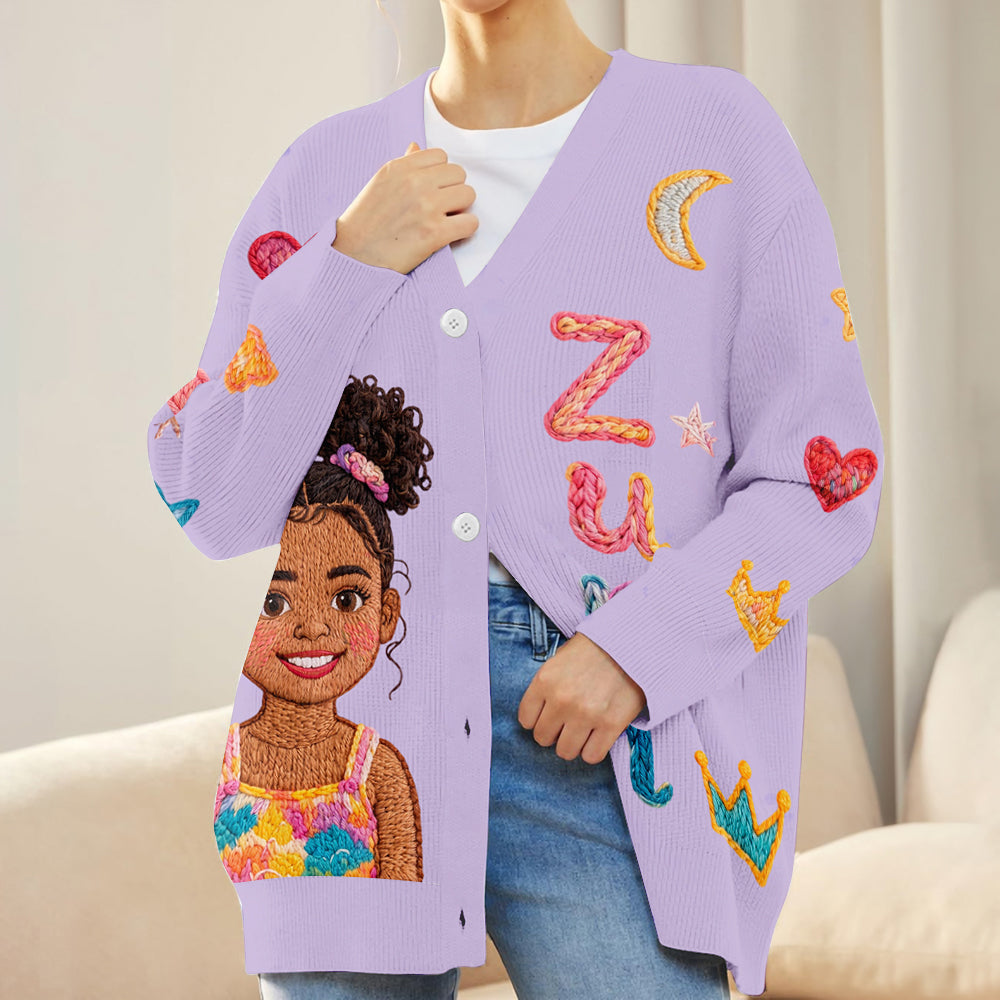 Personalized Little Boy Kids Cardigan Sweater Custom Name Gift for Son Grandson