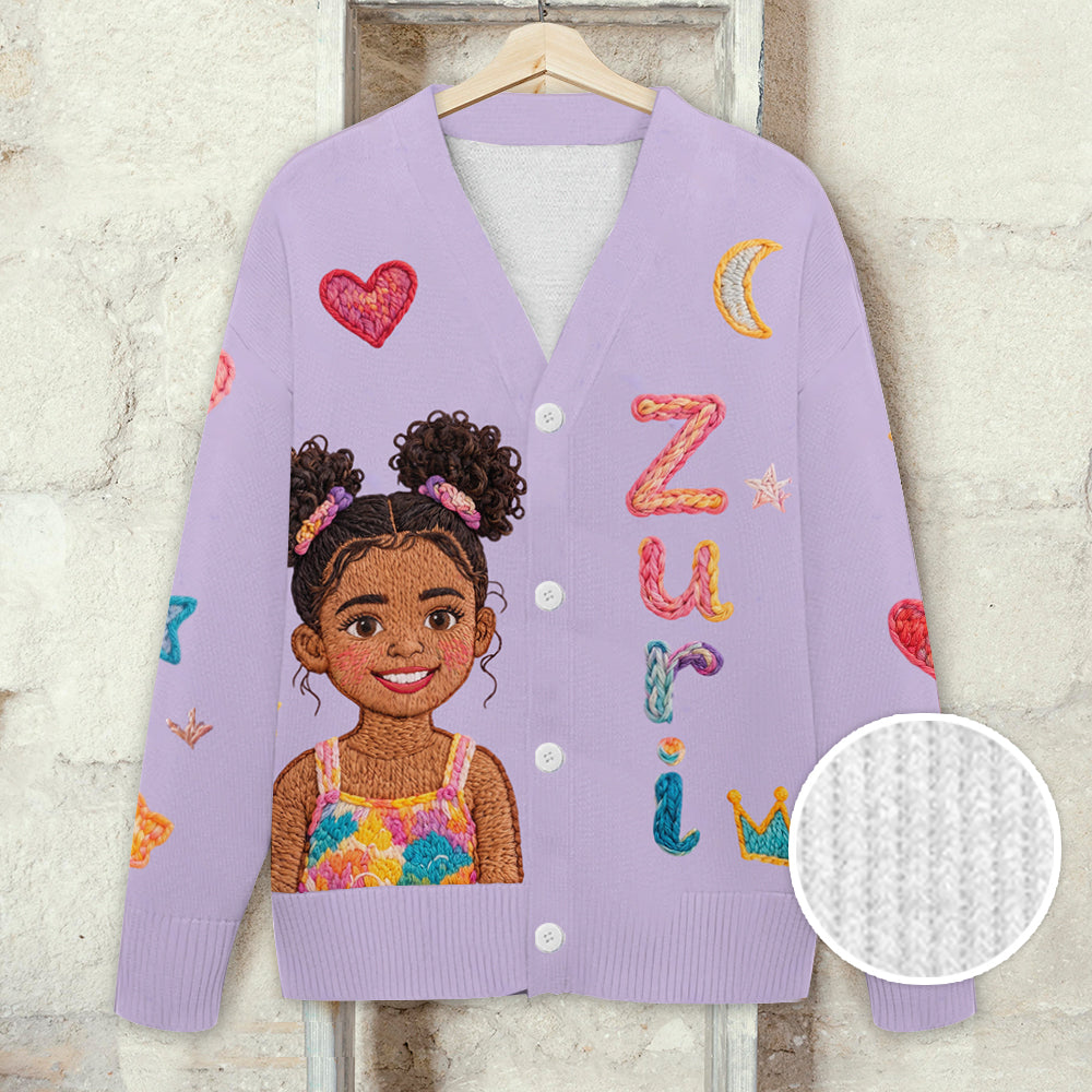 Personalized Little Boy Kids Cardigan Sweater Custom Name Gift for Son Grandson