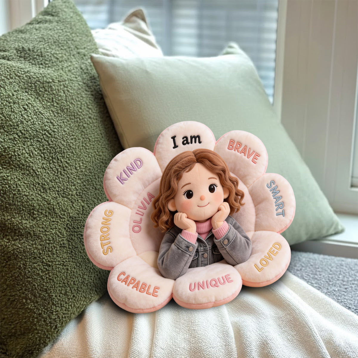 Personalized Latina Little Girl Affirmations Faux Fur Pillow Kid Gift