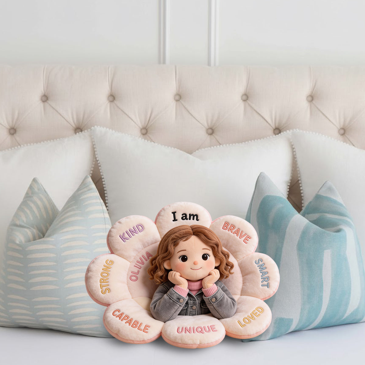 Personalized Latina Little Girl Affirmations Faux Fur Pillow Kid Gift