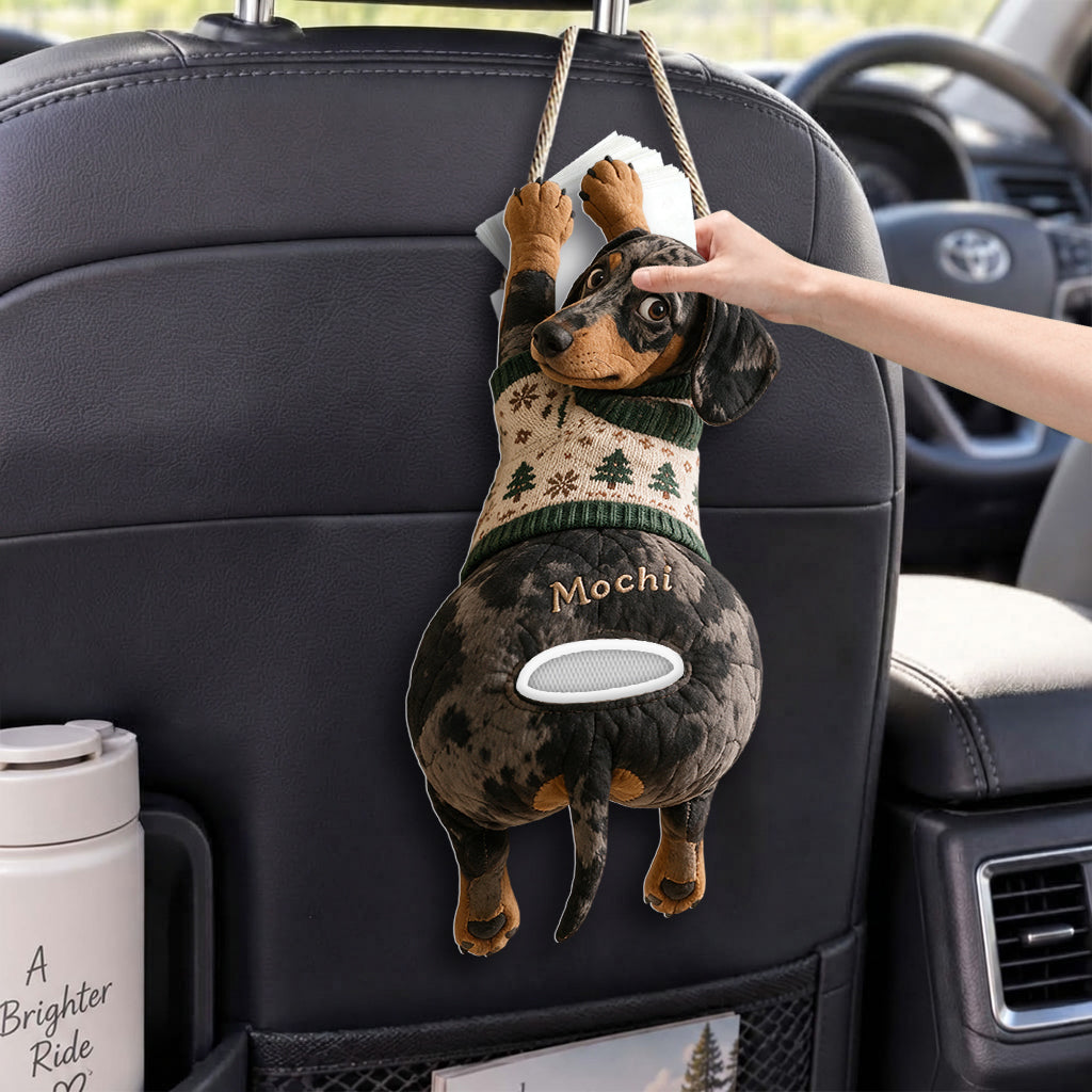 Personalized Black and Tan Dachshund Puppy Pull-Out Organizer Home Storage