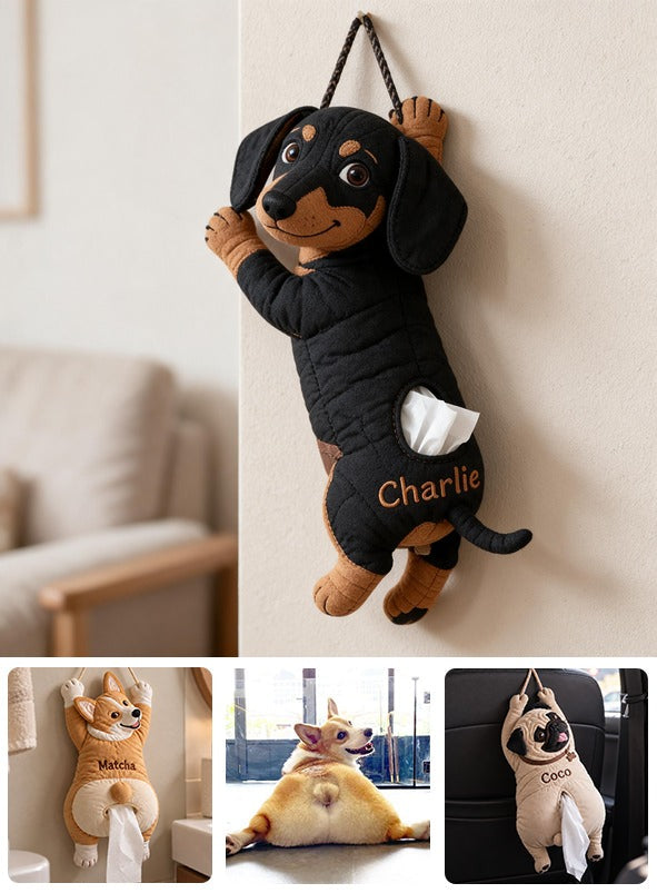 Personalized Black and Tan Dachshund Puppy Pull-Out Organizer Home Storage