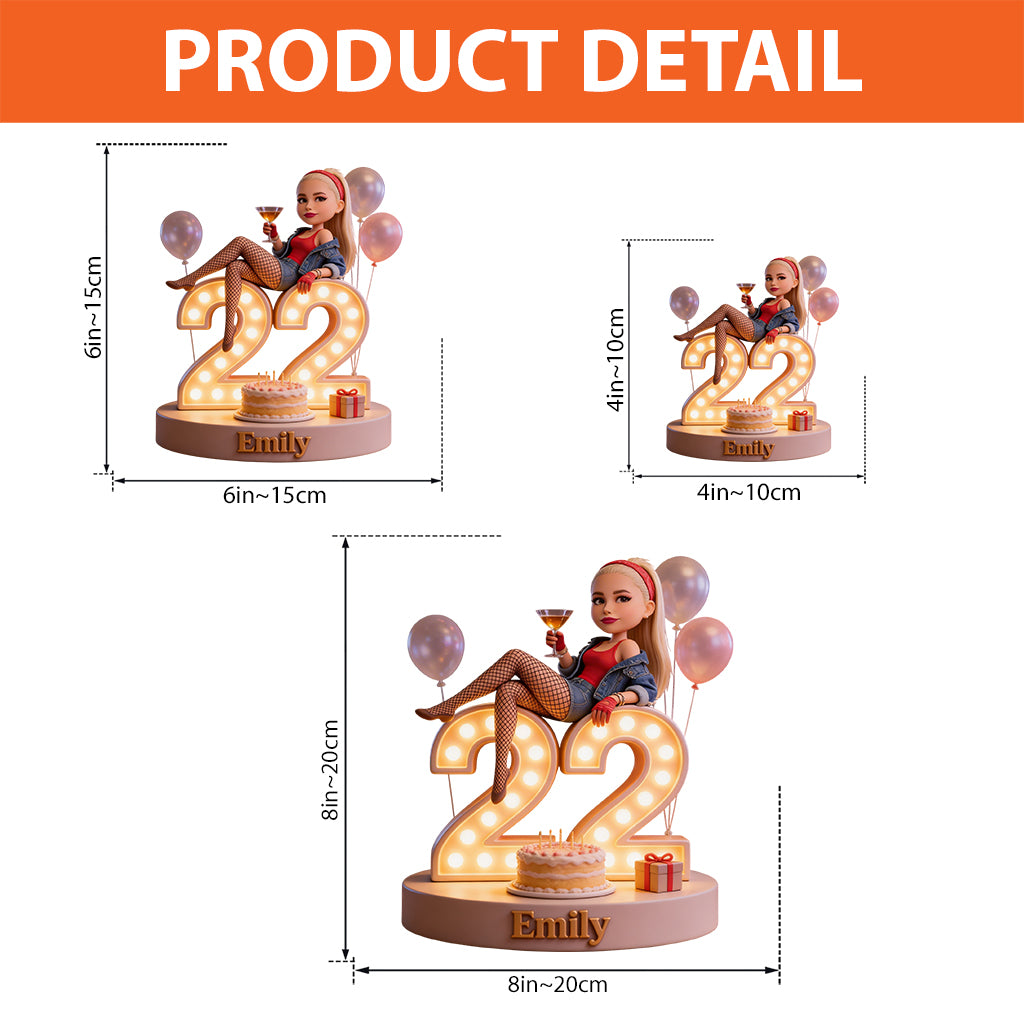 Personalized 25th Birthday Black Man Custom Shaped Acrylic Plaque Gift for Him