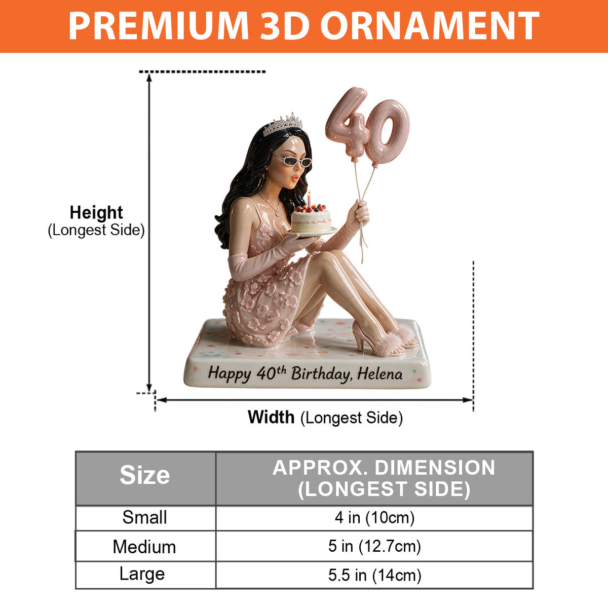 Personalized 45th Birthday Middle-Aged Woman 3D Plaque Keepsake Gift