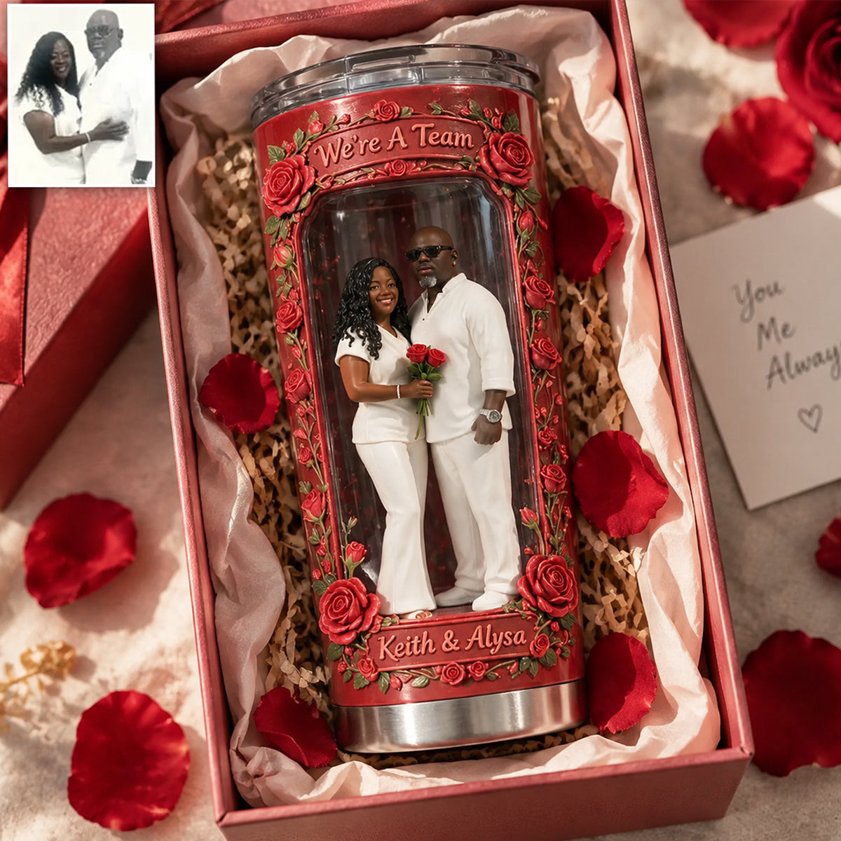 Custom Photo Wedding Couple Tumbler, Unique Wedding Gift for Husband and Wife
