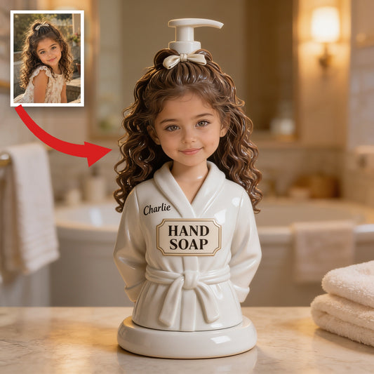 Personalized Latina Little Girl Soap Dispenser Kids Bathroom Decor Gift