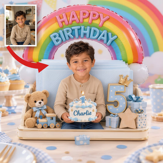 Personalized Birthday Latino Little Boy Napkin Holder Party Table Decor
