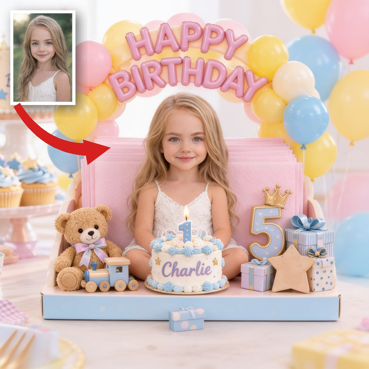 Personalized Birthday Little Girl Napkin Holder Gift for Daughter Granddaughter Niece