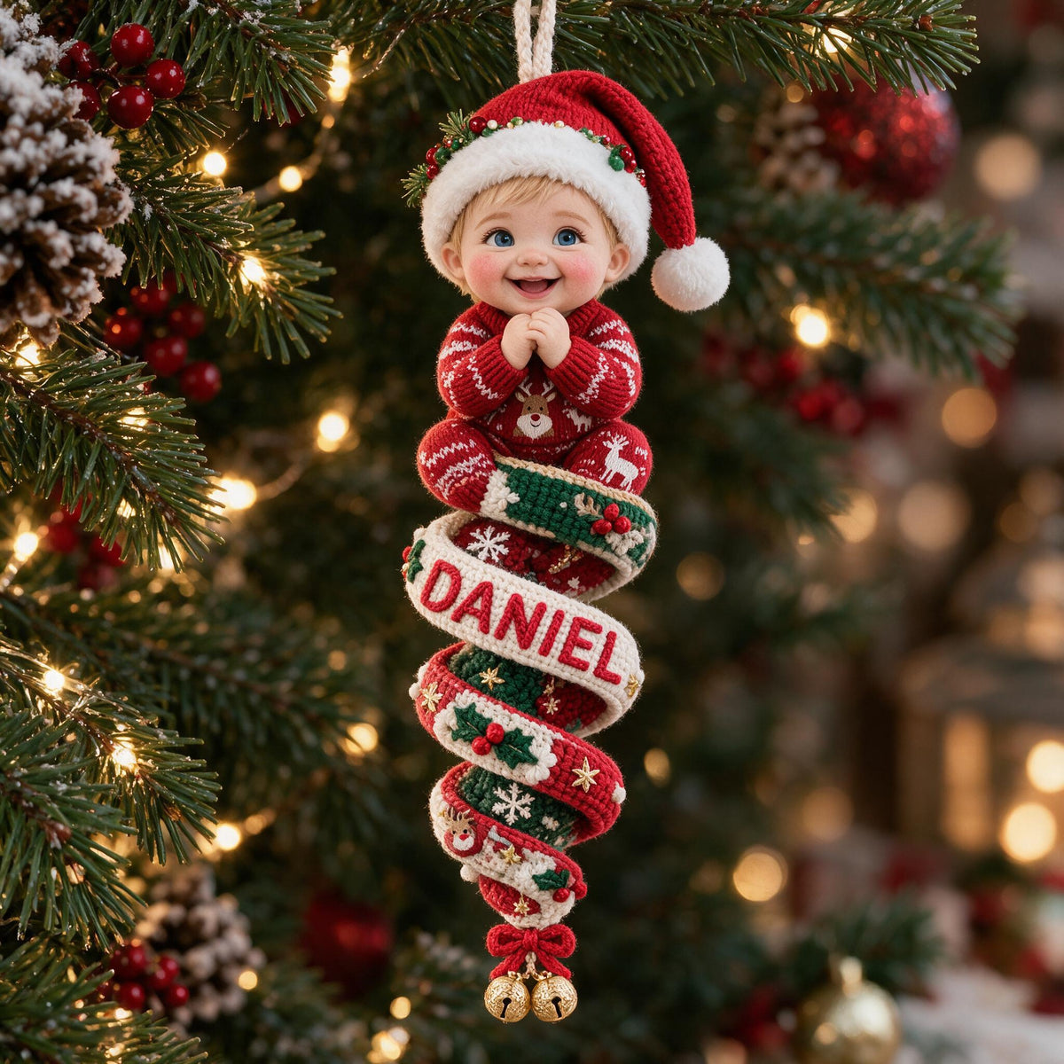 Personalisierte Foto Weihnachts Baby Junge Plüsch Ornament Geschenk