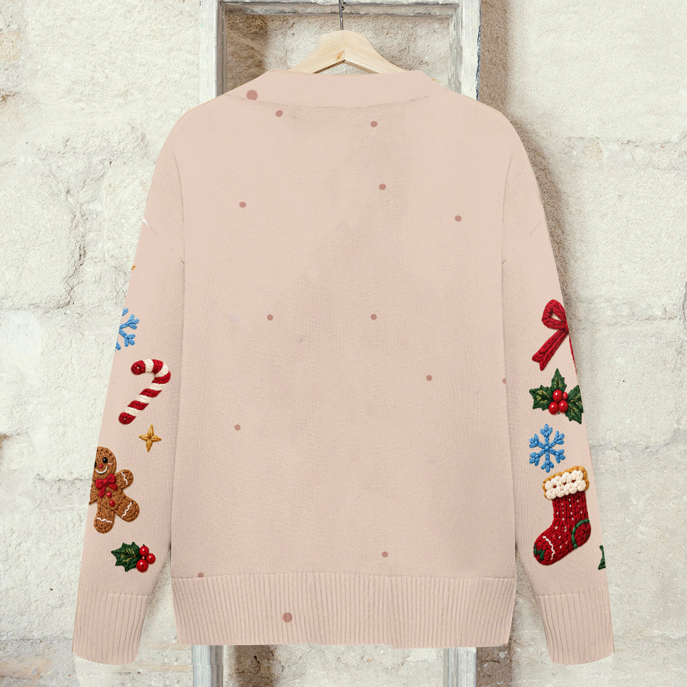 Personalized Christmas Little Girl Cardigan Sweater Gift for Daughter Granddaughter Niece