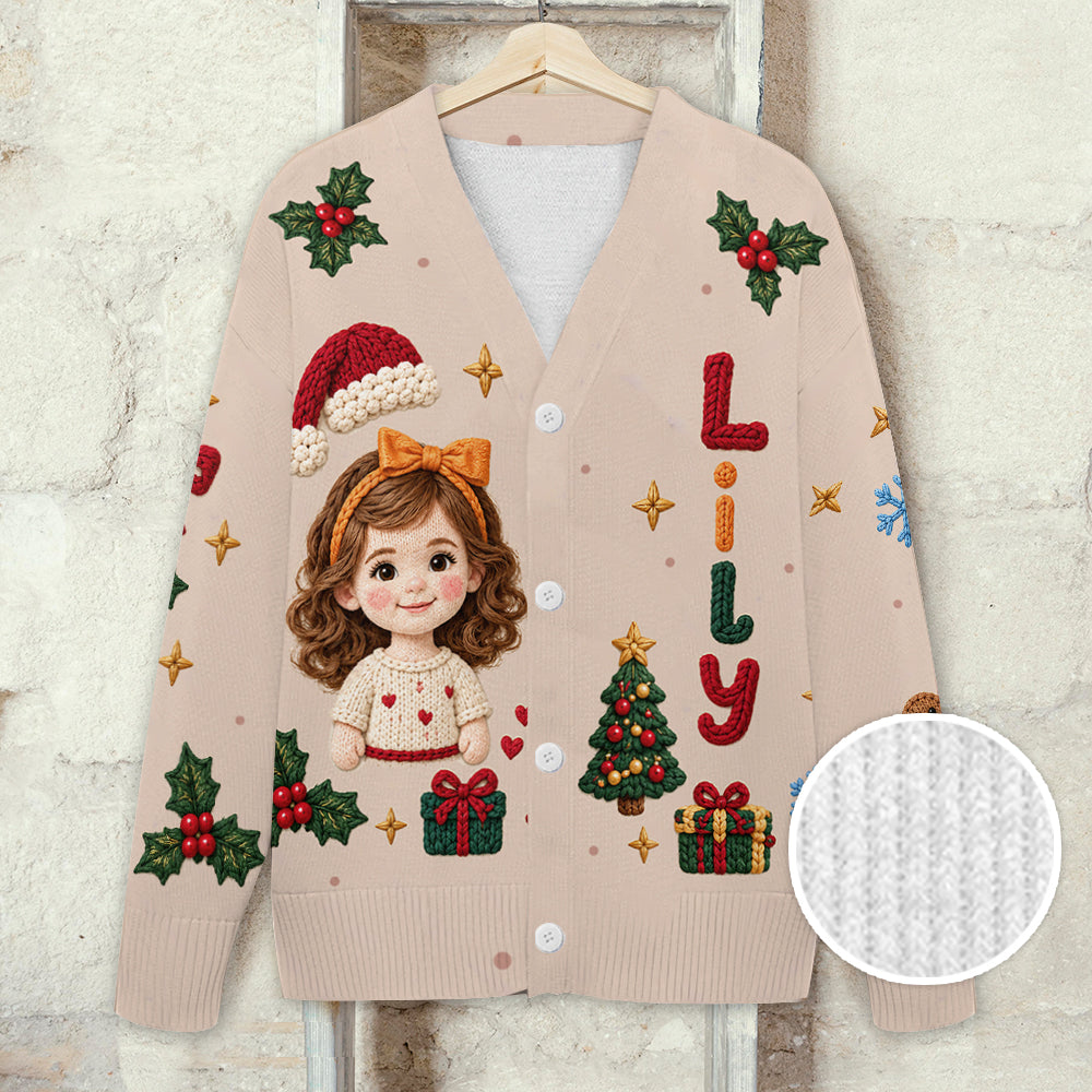 Personalized Christmas Latino Little Boy Cardigan Sweater Son Grandson Nephew Gift