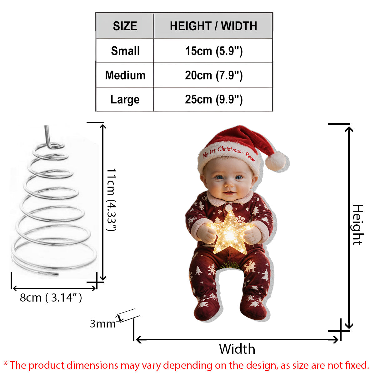 Personalized Christmas Little Girl LED Light Tree Topper Holiday Decor