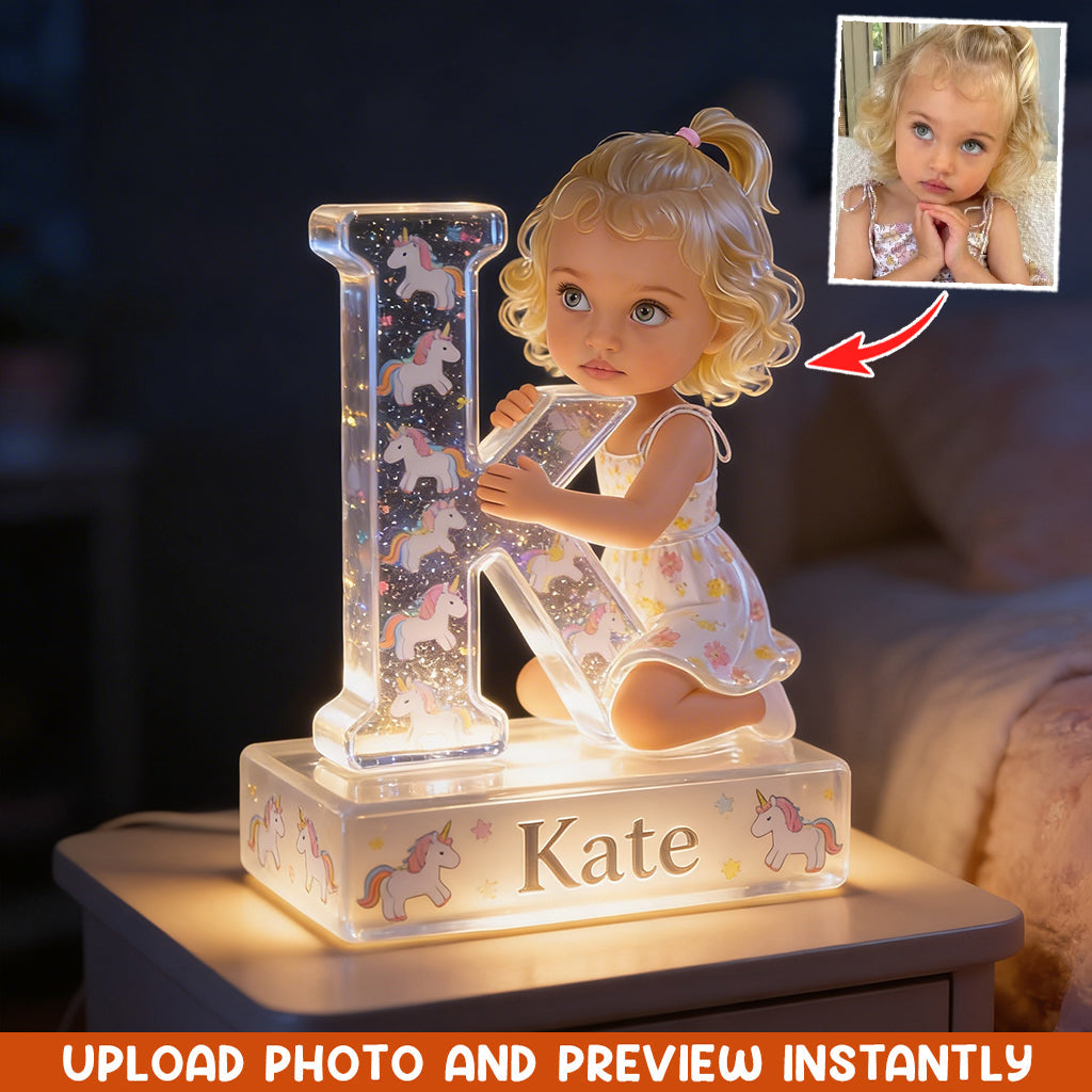 Personalized Little Boy Acrylic LED Night Light Kids Bedroom Gift