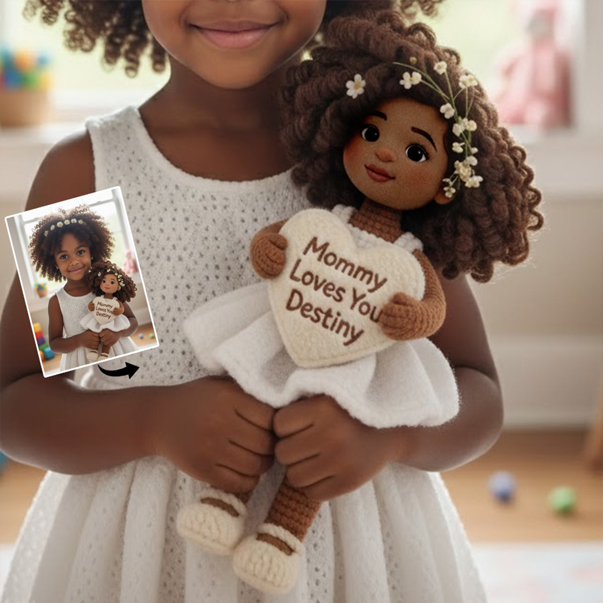 Personalized Latina Little Girl Premium Faux Fur Pillow Gift for Daughter Granddaughter Niece