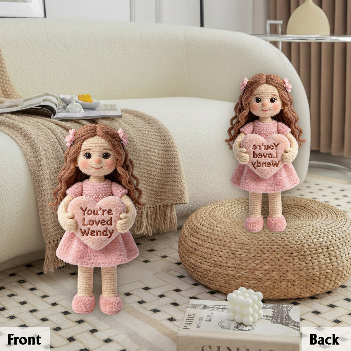 Personalized Latina Little Girl Premium Faux Fur Pillow Gift for Daughter Granddaughter Niece