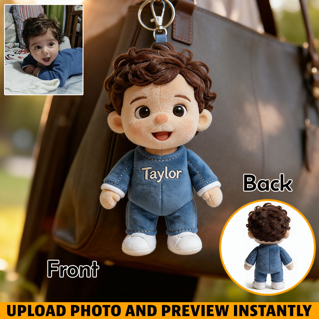 Personalized Christmas Black Christmas Baby Girl Gingerbread Plush Keychain