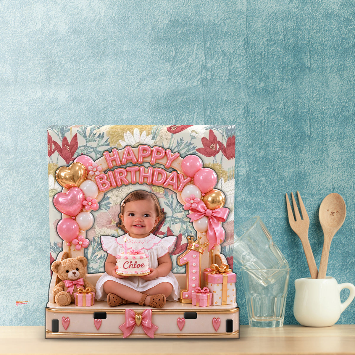Personalized Birthday Little Girl Napkin Holder Gift for Daughter Granddaughter Niece