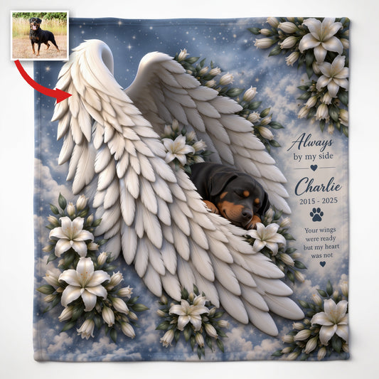 Personalisierte Black and Tan Rottweiler Gedenk-Decke für Haustiere