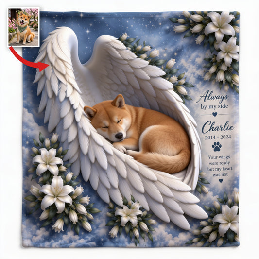 Personalisierte Erwachsene Tan & Weiße Shiba Inu Gedenk-Decke
