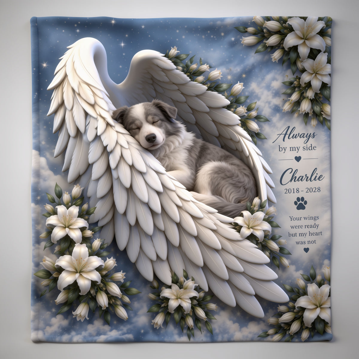Personalized Poodle Memorial Wearable Blanket 2018-2028 Pet Loss Keepsake