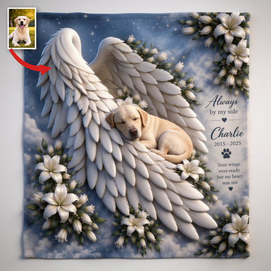 Personalisierte Tragbare Decke für Erwachsene mit Gelbem Labrador-Gedenkdesign