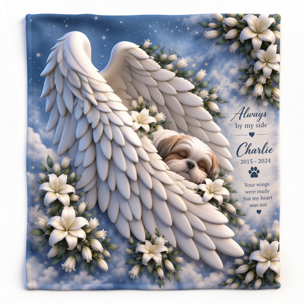 Personalized Shih Tzu Memorial Wearable Blanket Pet Remembrance Keepsake