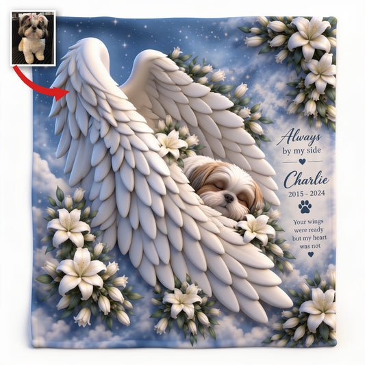 Personalized Shih Tzu Memorial Wearable Blanket Pet Remembrance Keepsake