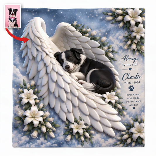 Personalisierte Tragbare Decke mit Border Collie Gedenkmotiv
