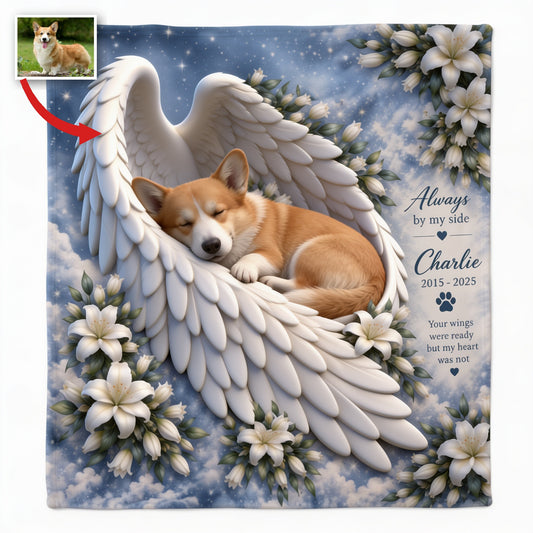 Personalisierte Tan & Weiße Pembroke Welsh Corgi Gedenkdecke
