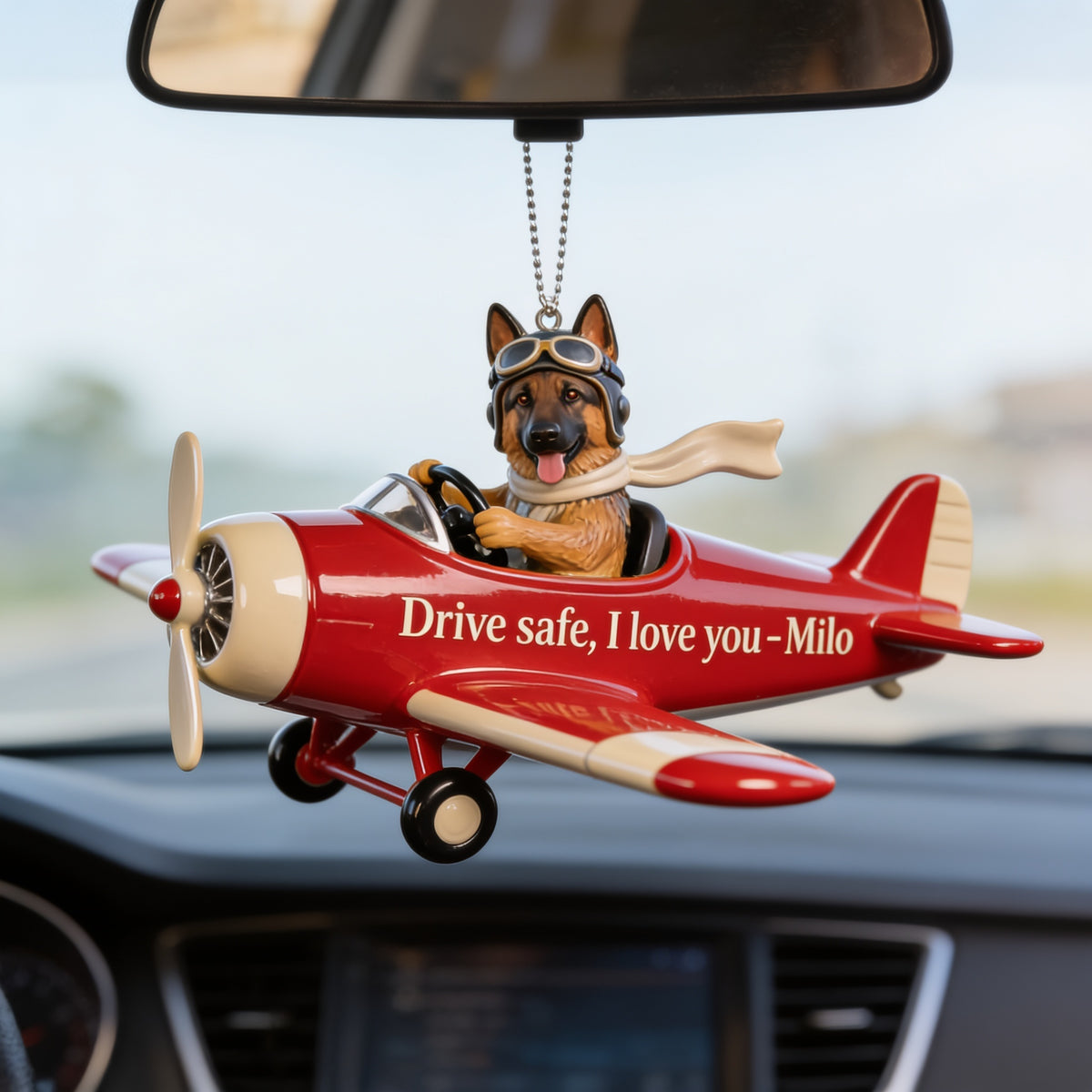 Custom Photo Adult Black and Tan German Shepherd Car Ornament Dog Lover Gift