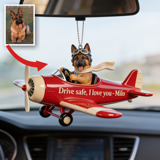 Custom Photo Adult Black and Tan German Shepherd Car Ornament Dog Lover Gift