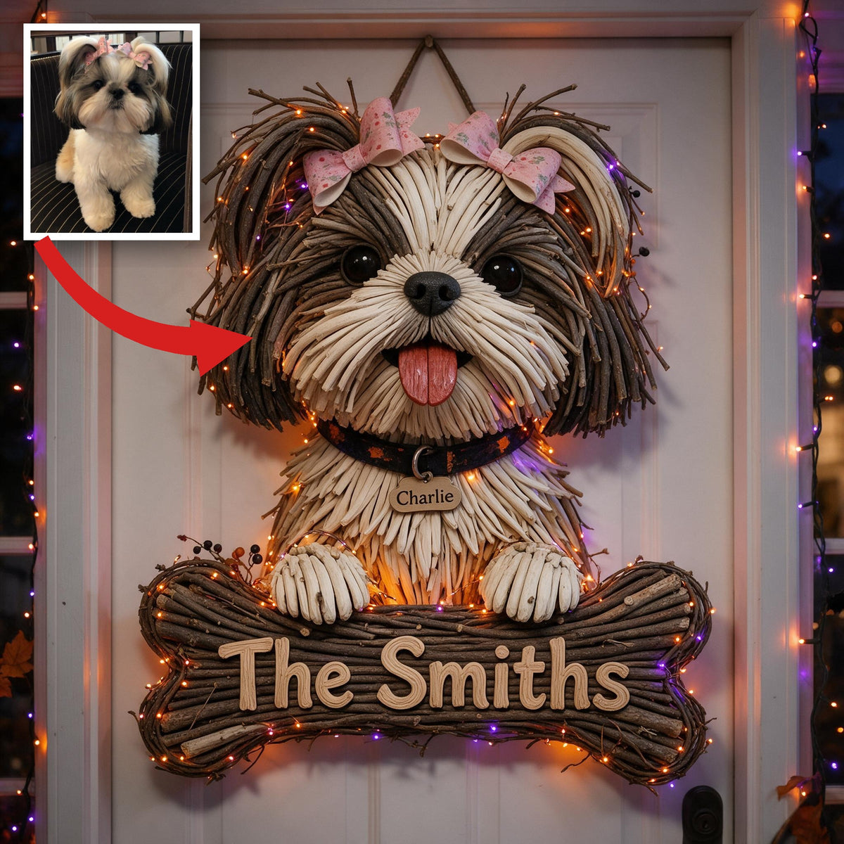Personalized Halloween Shih Tzu LED Light Acrylic Sign Home Decor