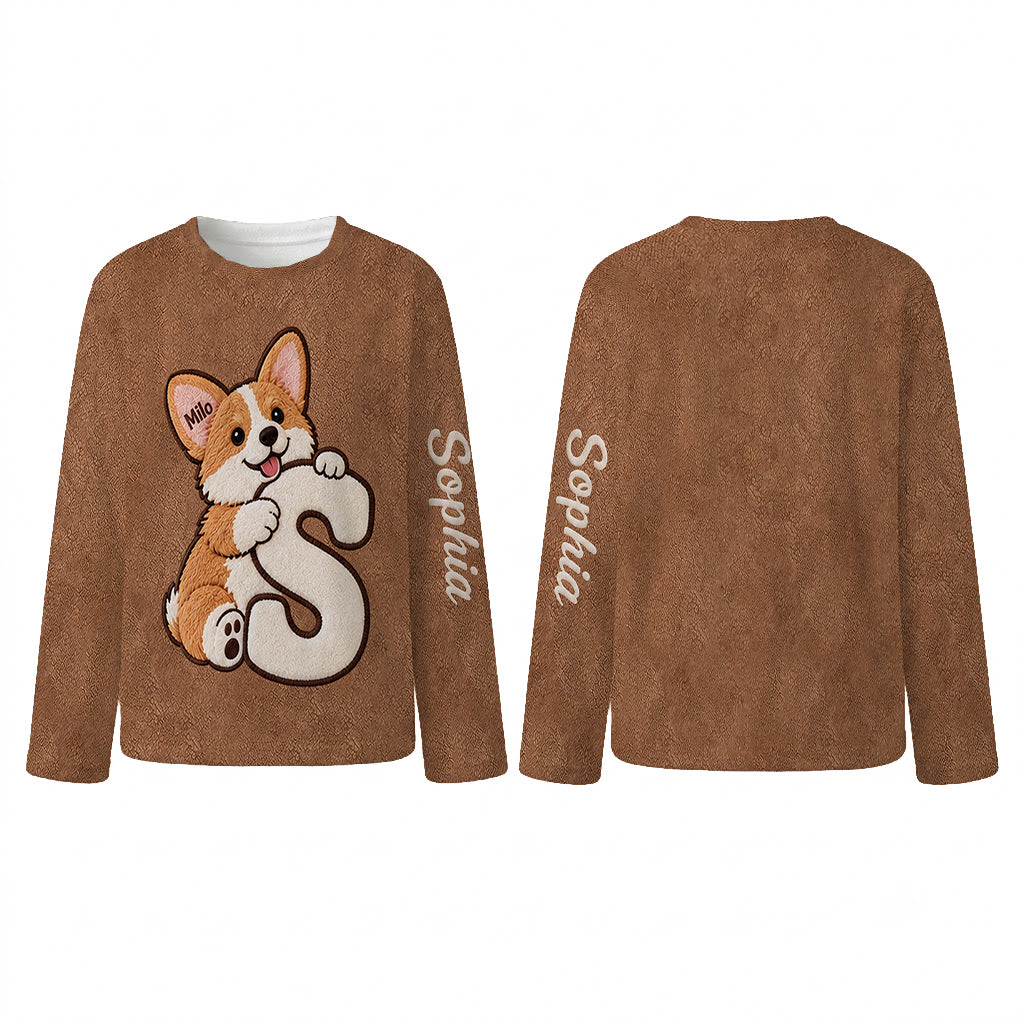 Personalized Black and Tan German Shepherd Fleece Lounge Set Dog Lover Gift