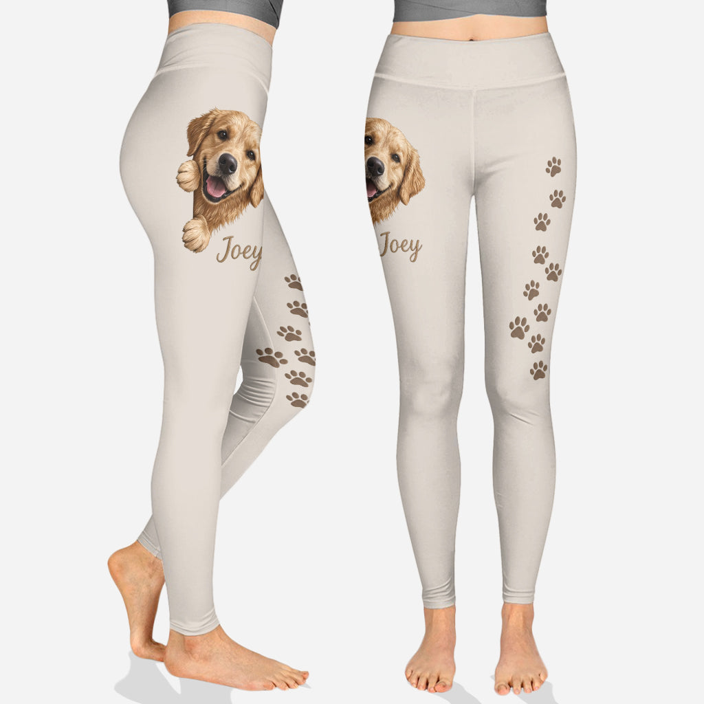 Personalized Adult Curly Coat Poodle Zip Hoodie & Leggings Set Dog Owner Loungewear