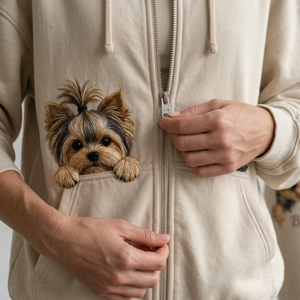 Personalized Fluffy Shih Tzu Zip Hoodie & Leggings Loungewear Set