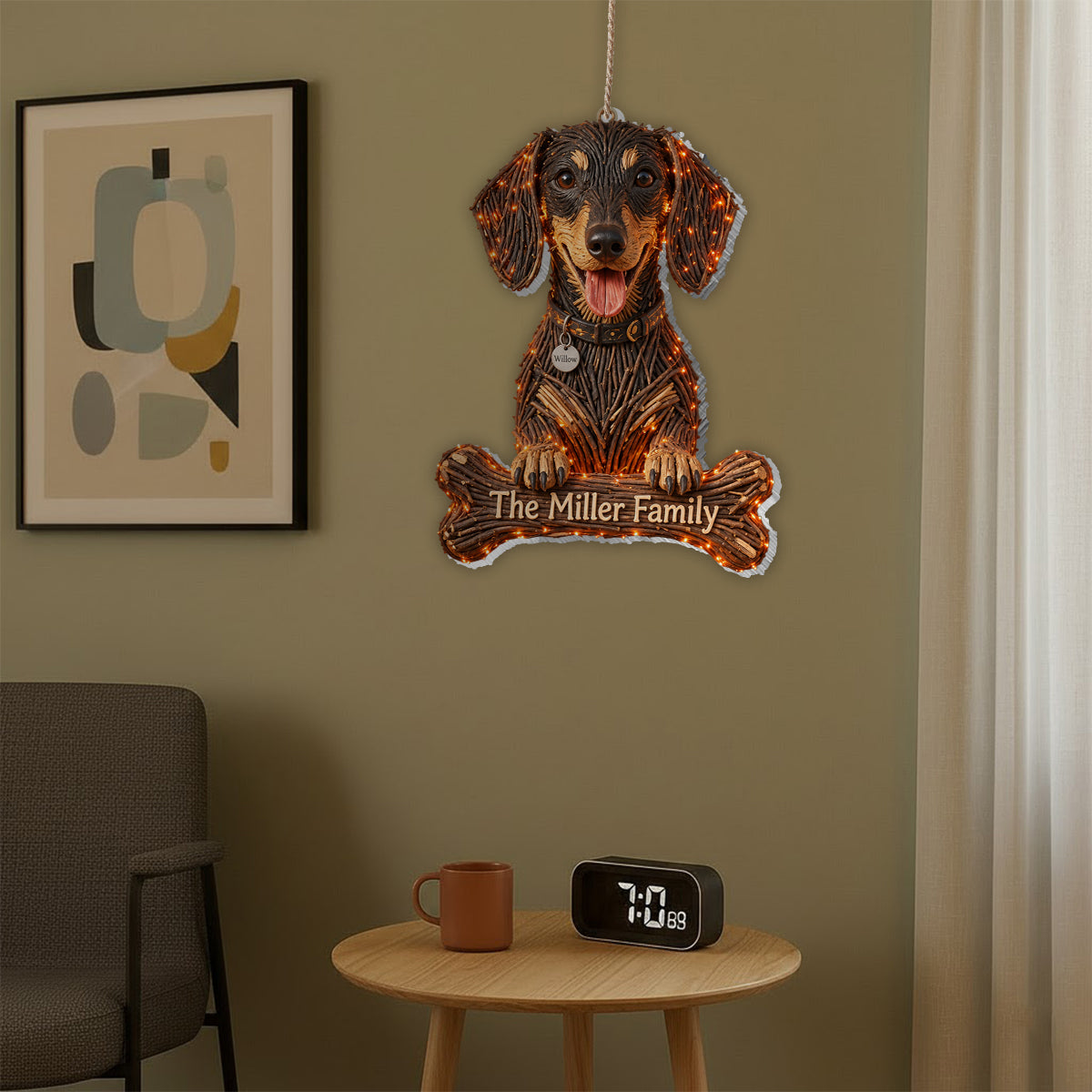 Personalized Halloween Yorkshire Terrier LED Light Acrylic Sign Dog Lover Gift