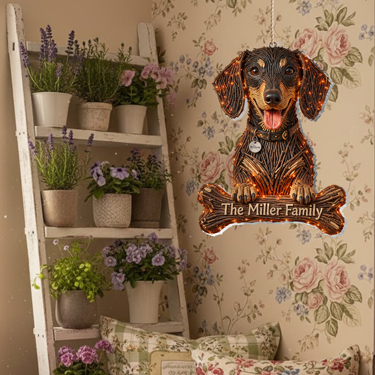 Personalized Halloween Tricolor Adult Beagle LED Light Acrylic Sign