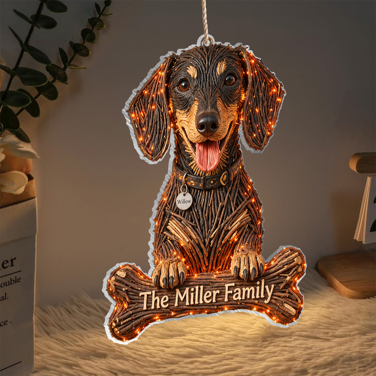 Personalized Halloween Yellow Labrador Retriever LED Light Acrylic Sign