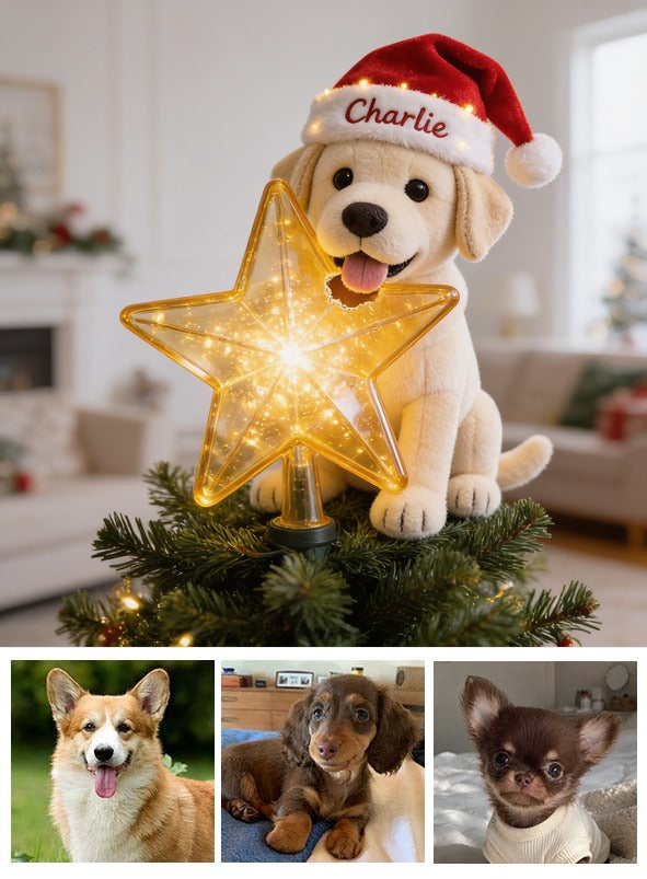 Personalized Christmas Adult Yellow Labrador Retriever LED Light Tree Topper Dog Lover Gift