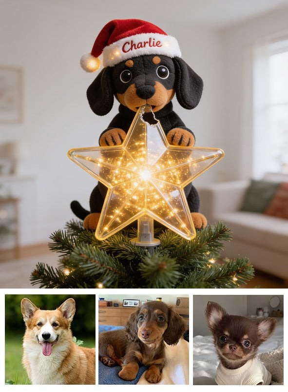 Personalisierter Weihnachtsbaum LED Licht Baumspitze für Hundeliebhaber