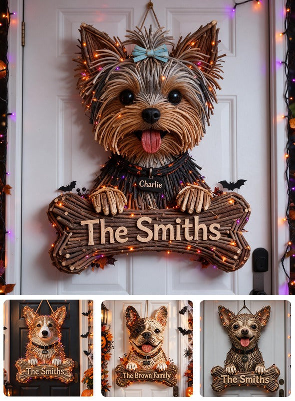 Personalized Halloween Yorkshire Terrier LED Light Acrylic Sign Dog Lover Gift