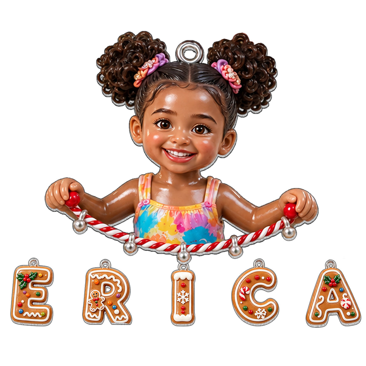 Personalized Little Girl Name Ornament, Custom Keepsake Gift for Daughter Granddaughter Niece
