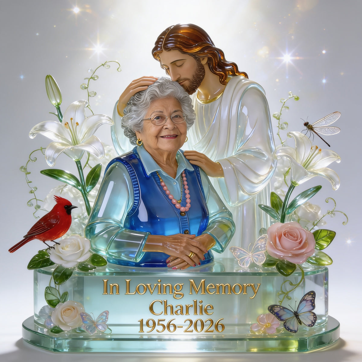 Personalized Memorial Older Latina Woman Grandma Custom Shaped Acrylic Plaque In Loving Memory Gift