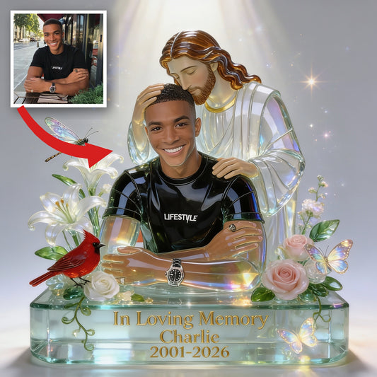 Personalized In Loving Memory Black Man Memorial Acrylic Plaque