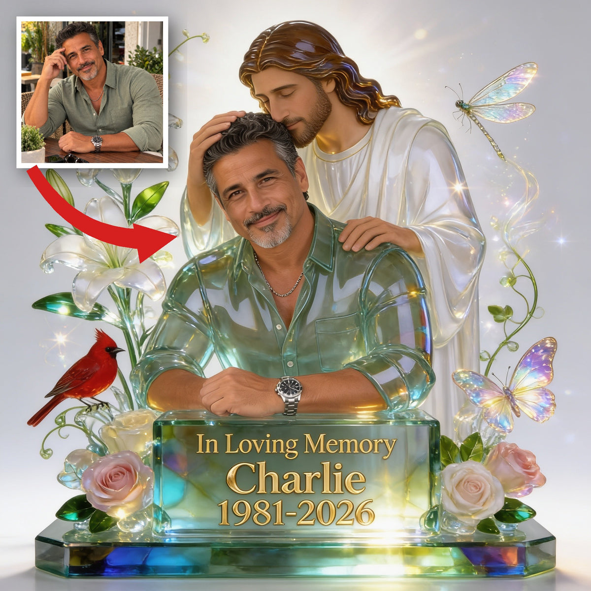Personalized In Loving Memory Middle-Aged Latino Man Custom Acrylic Plaque Memorial Gift