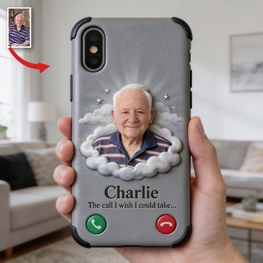 Personalized Older Man Grandpa Memorial Leather Phone Case Sympathy Gift