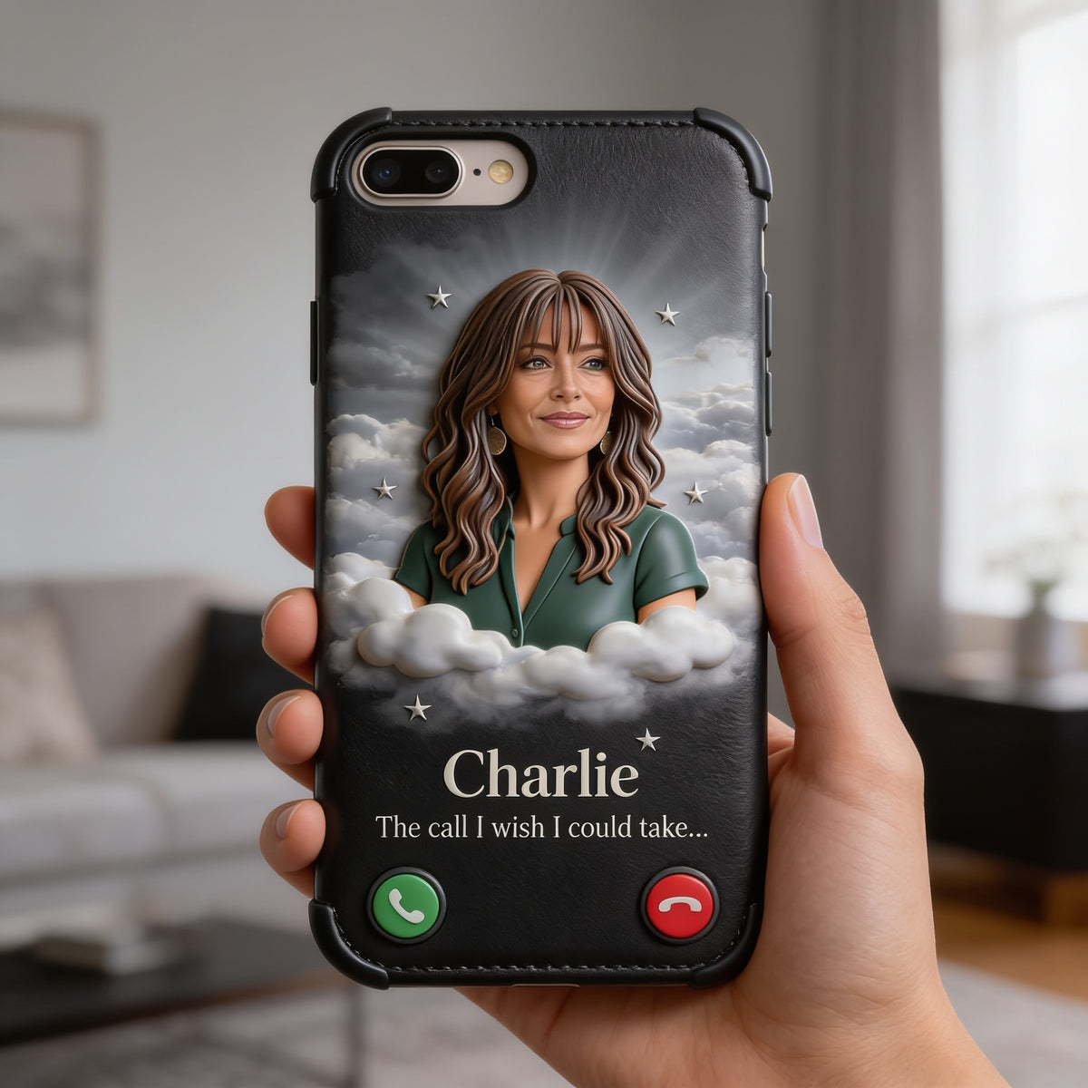 Personalized Middle-Aged Latina Woman Memorial Leather Phone Case Mom Wife Remembrance Gift