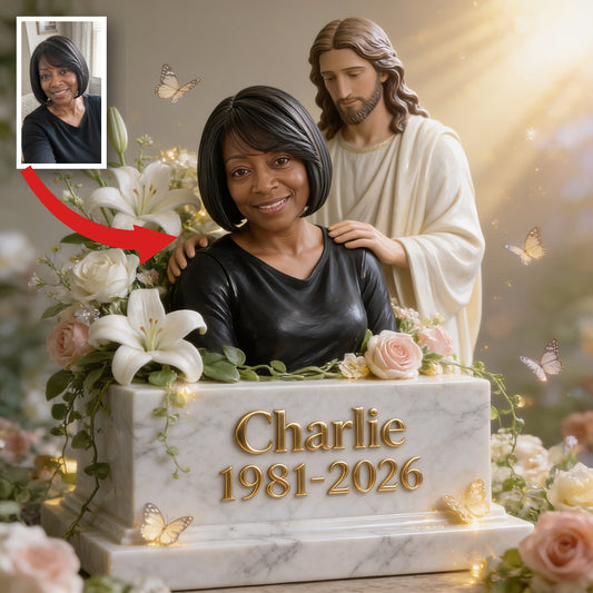 Personalized Middle-Aged Black Woman Memorial Custom Shaped Acrylic Plaque