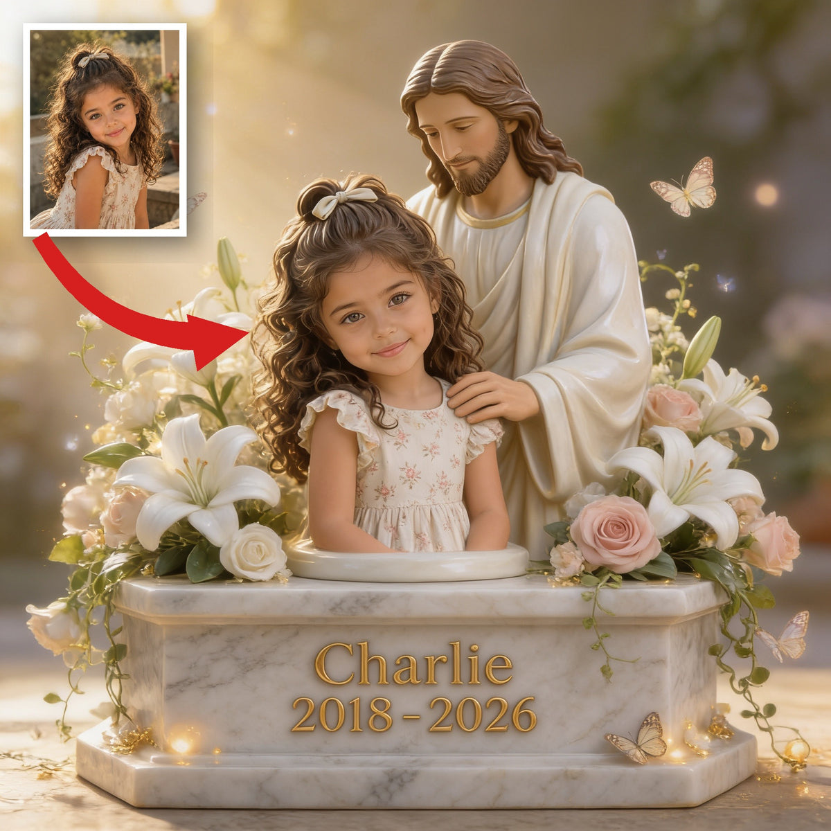 Personalized Memorial Latina Little Girl Custom Shaped Acrylic Plaque
