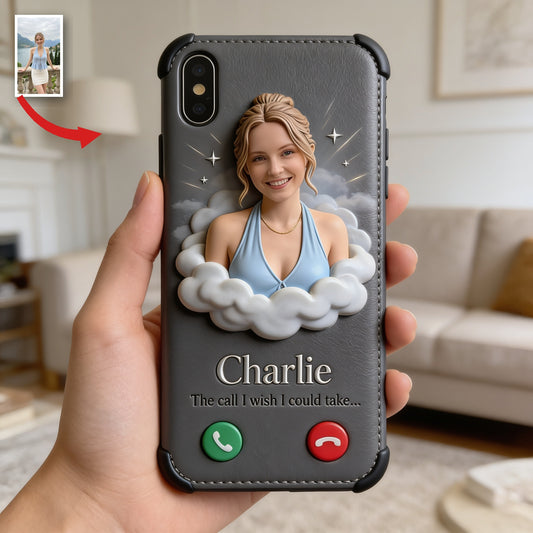 Personalized Memorial Woman Leather Phone Case Remembrance Gift